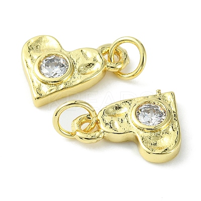 Rack Plating Brass Micro Pave Cubic Zirconia Pendants KK-K332-08G-1