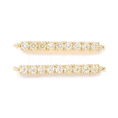 Rack Plating Brass Micro Pave Cubic Zirconia Connestor Charms KK-D073-03G-01-NR-1