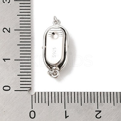 Rhodium Plated 925 Sterling Silver Peanut Bayonet Clasps STER-G038-18P-1