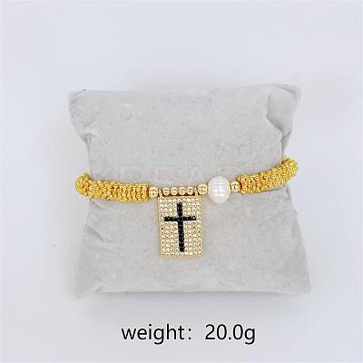 Bohemian Style Brass Rectangle Charm Bracelets FS-WG04134-06-1