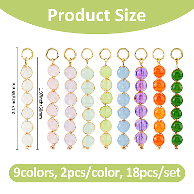 18Pcs 9 Color Natural & Dyed Malaysia Jade Pendants PALLOY-FH00131-1