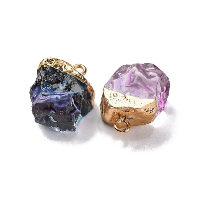Gradient Color Resin Imitation Gemstone Resin Irregular Pendants LS-RESI-U001-02C-1