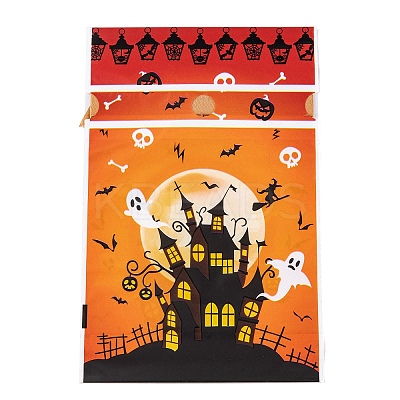 50Pcs Rectangle Halloween Candy Plastic Bags ABAG-U001-01M-1