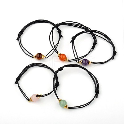 Gemstone Adjustable Link Bracelets BJEW-JB01554-7-1