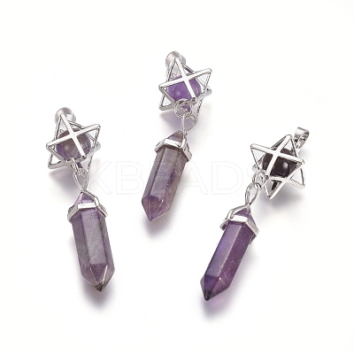 Natural Amethyst Pendants G-L512-M01-1