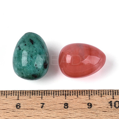Natural & Synthetic Gemstone Egg Display Decorations G-N353-09-1