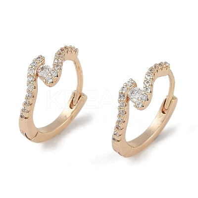Clear Cubic Zirconia Hoop Earrings EJEW-L292-013G-1