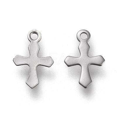 Non-Tarnish 304 Stainless Steel Tiny Cross Charms STAS-K195-16P-1