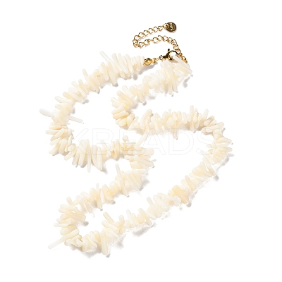 Boho Synthetic Coral Strip Beaded Necklaces NJEW-H047-11G-1