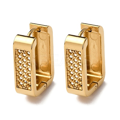 304 Stainless Steel Rectangle Hoop Earrings EJEW-D331-15G-1