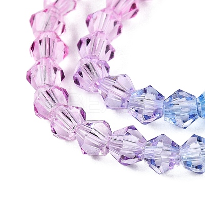Gradient Color Baking Paint Glass Bead Strands LS-DGLA-A039-T6mm-A06-1