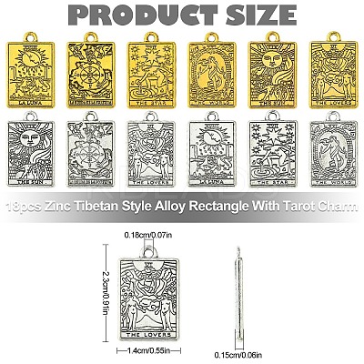 18Pcs 6 Styles Zinc Tibetan Style Alloy Pendants FIND-YW0004-70A-1