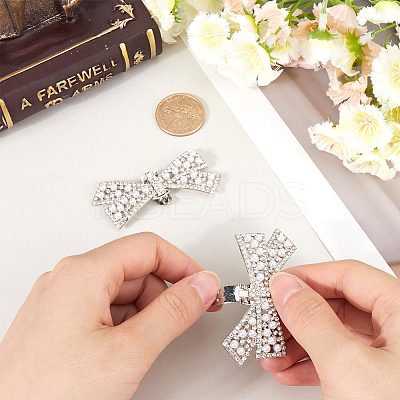 2Pcs Bowknot Alloy Rhinestone Shoe Decorations FIND-CP0002-26A-1