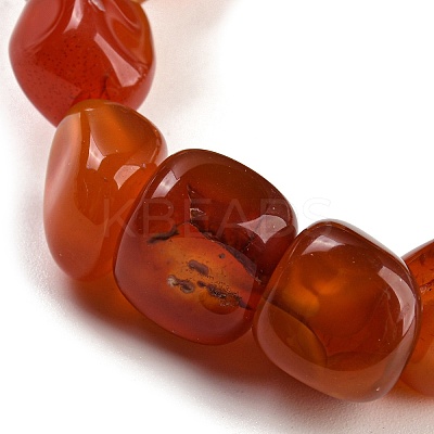 Dyed & Heated Natural Agate Nugget Beaded Stretch Bracelets BJEW-H238-01C-1