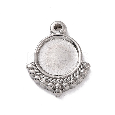 Non-Tarnish 304 Stainless Steel Pendant Cabochon Settings X-STAS-E169-10P-1