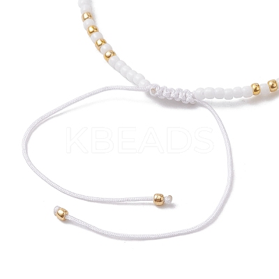 Bohemian Style Natural Rainbow Moonstone & Glass Braided Bead Bracelet BJEW-JB10136-01-1