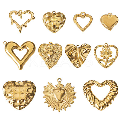 11Pcs 11 Styles 304 Stainless Steel Pendants STAS-TA0003-31-1