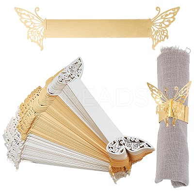 100Pcs 4 Styles Metallic Paper Napkin Rings AJEW-GO0002-04-1