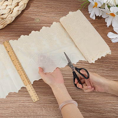 3Yards Cotton Embroidery Flower Pattern Ribbon OCOR-MA0001-83C-1