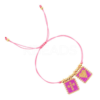 Bohemian Glass Seed Bead Charm Bracelets VG9637-2-1