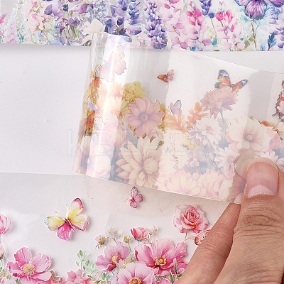 5 Rolls 5 Colors PET Self-Adhesive Paper Decorative Stickers DIY-CP0012-92-1