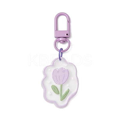 5Pcs 5 Styles Flower Acrylic Pendant Decoraiton HJEW-JM01389-S-1