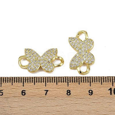 Brass Micro Pave Clear Cubic Zirconia Butterfly Links KK-I358-032G-1