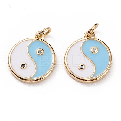 Brass Micro Pave Clear Cubic Zirconia Pendants KK-C100-16G-1