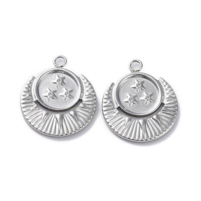 Non-Tarnish 304 Stainless Steel Pendant Rhinestone Settings STAS-P324-39P-1