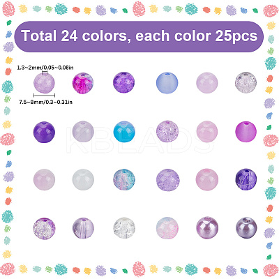 DIY Round Imitation Acrylic Pearl and Glass Beads Jewelry Making Finding Kits DIY-SP0002-78F-1