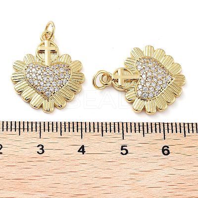 Rack Plating Brass Micro Pave Cubic Clear Zirconia Pendants KK-M280-12G-1