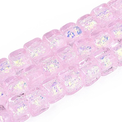 Handmade Foil Glass Beads Strands FOIL-Q002-04K-1