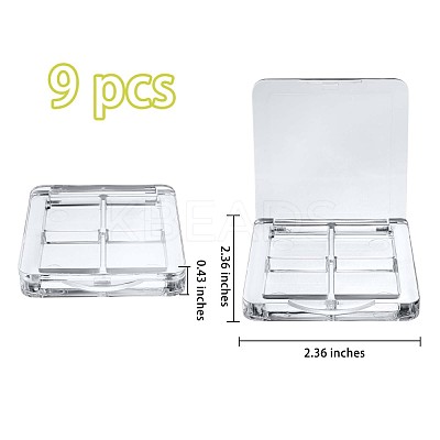 9 Pcs Transparent Empty Eyeshadow Palette JX089A-1