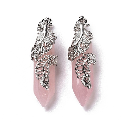 Natural Rose Quartz Pendants G-E059-02AS-05-1