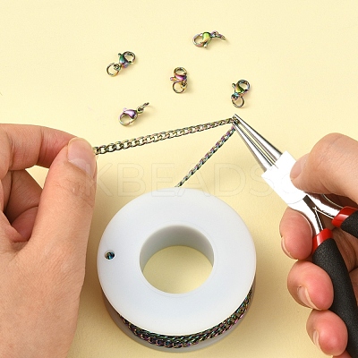 DIY Rainbow Color Chain Necklace Making Kit DIY-YW0005-90-1