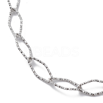 Non-Tarnish 304 Stainless Steel Rhombus Link Chain Necklace for Men Women STAS-B039-03P-1