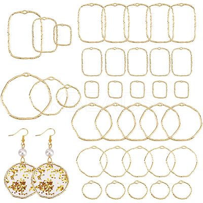 48Pcs 2 Style Alloy Open Back Bezel Pendants PALLOY-CA0002-29-1-1