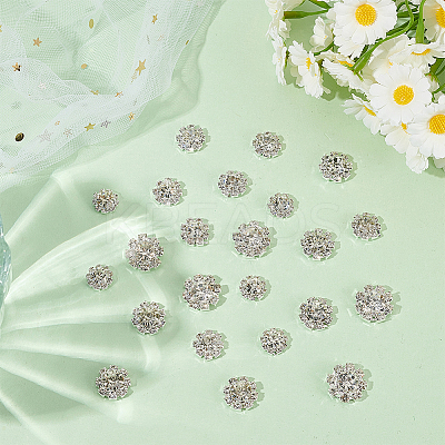 60pcs 4 Styles Cubic Zirconia with Alloy Cabochons DIY-AR0004-03A-1