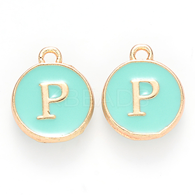 Golden Plated Alloy Enamel Charms ENAM-S118-05P-1