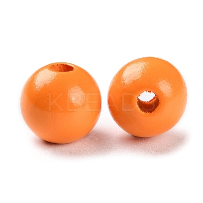 Spray Painted Natural Wood Beads WOOD-R272-02A-1