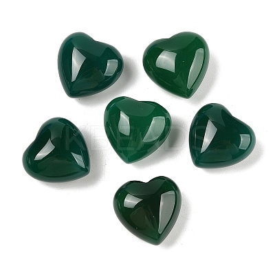 Natural Agate(Dyed & Heated) Heart Palm Stone G-Q021-04A-1