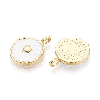 Brass Enamel Pendants KK-T080-67G-1