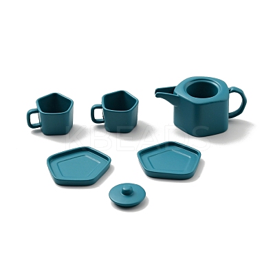 Mini Alloy Tea Set Display Decorations DJEW-G028-03A-1