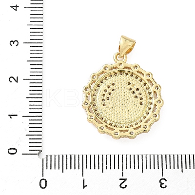 Brass Micro Pave Cubic Zirconia Pendants KK-S337-09G-B-1