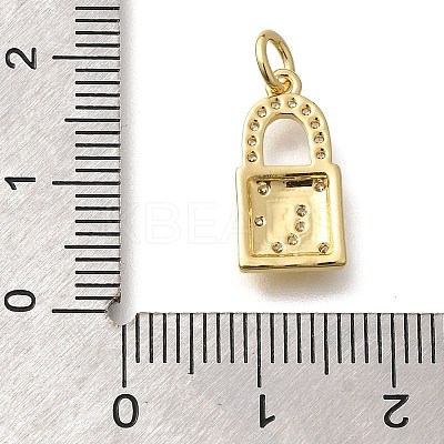 Rack Plating Brass Micro Pave Cubic Zirconia Pendants KK-M296-18G-1