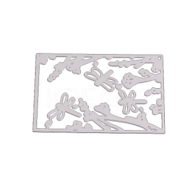 Rectangle with Dragonfly Frame Carbon Steel Cutting Dies Stencils DIY-F028-34-1