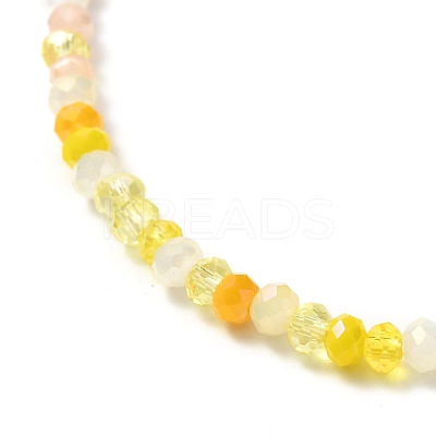 Faceted Round Glass Beads Stretch Bracelet for Teen Girl Women BJEW-JB07072-05-1