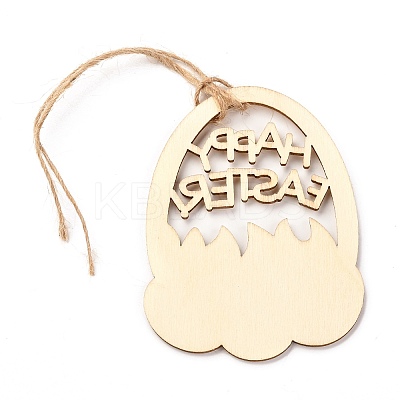 DIY Egg Shape Handmade Hollow Out Graffiti Wood LS-WOOD-G007-03-1