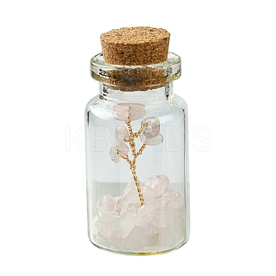 Transparent Glass Wishing Bottle Decoration AJEW-JD00011-01S-1