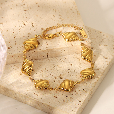 304 Stainless Steel Link Bracelets for Women BJEW-Z125-03G-03-1